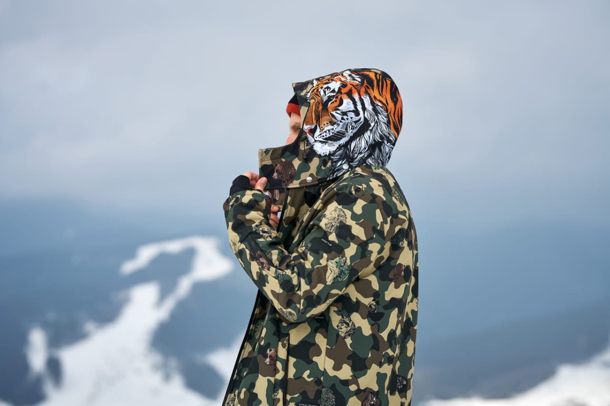 Kurtka- snowboardowa- narciarska- Snow- Legend- Street- Legend- Camo- Animals- softshell- wodoodporna- Tiger- Tygrys