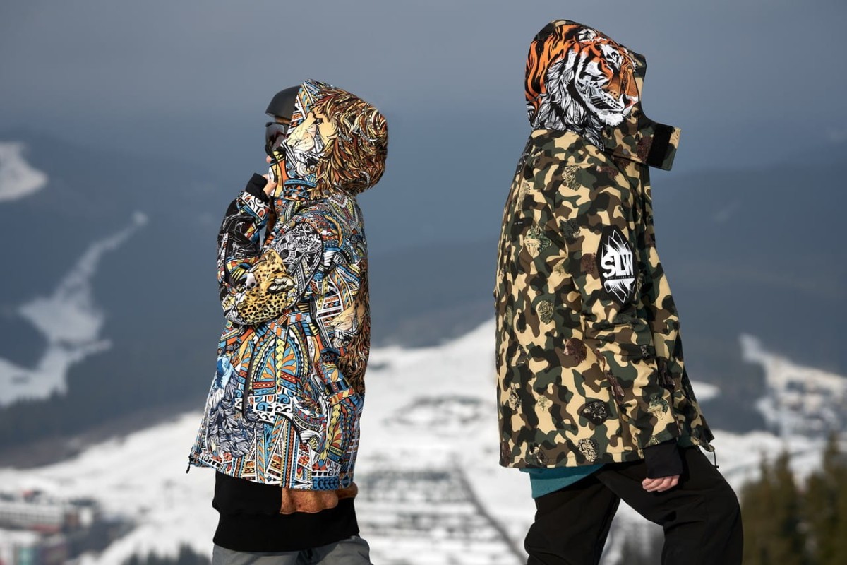 Kurtka- snowboardowa- narciarska- Snow- Legend- Street- Legend- Camo- Animals- softshell- wodoodporna