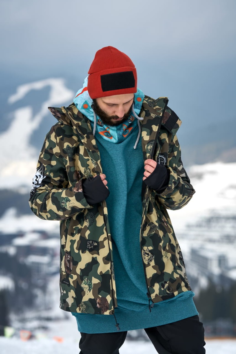 Kurtka- snowboardowa- narciarska- Snow- Legend- Street- Legend- Camo- Animals- softshell- wodoodporna