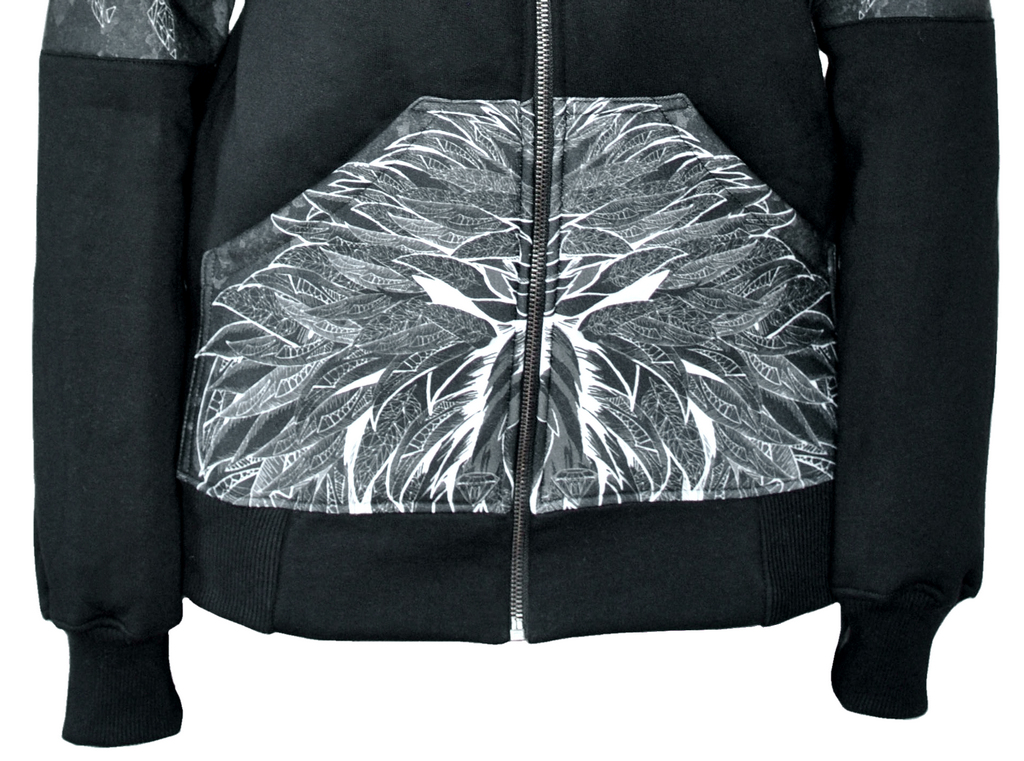 Black Wolf Hoodie pocket Street Legend