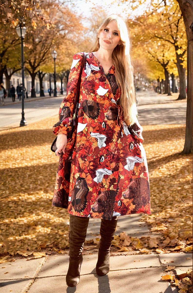 Sukienka- jesienna- wiosenna- kopertowa- z- długim- rękawem- street- Legend