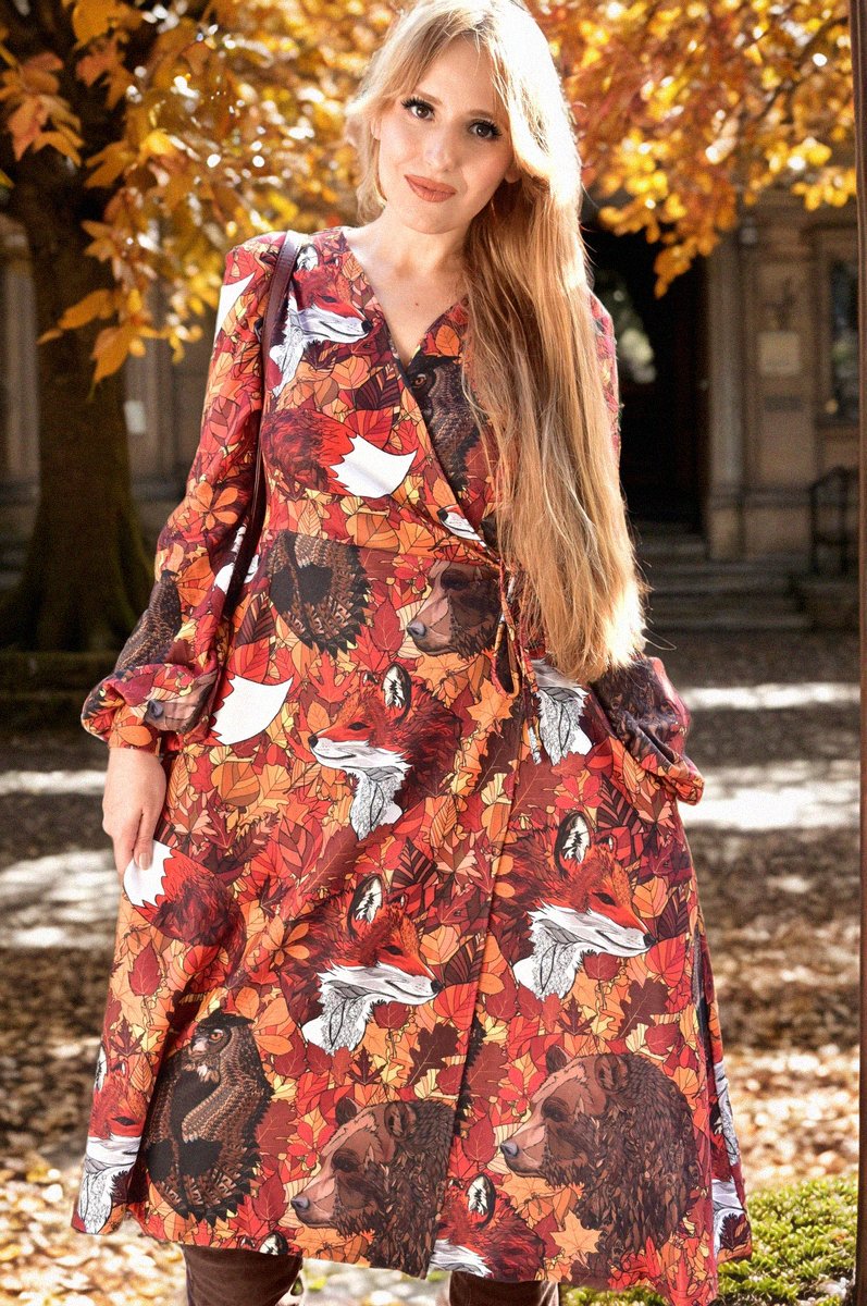 Sukienka- jesienna- wiosenna- kopertowa- z- długim- rękawem- street- Legend