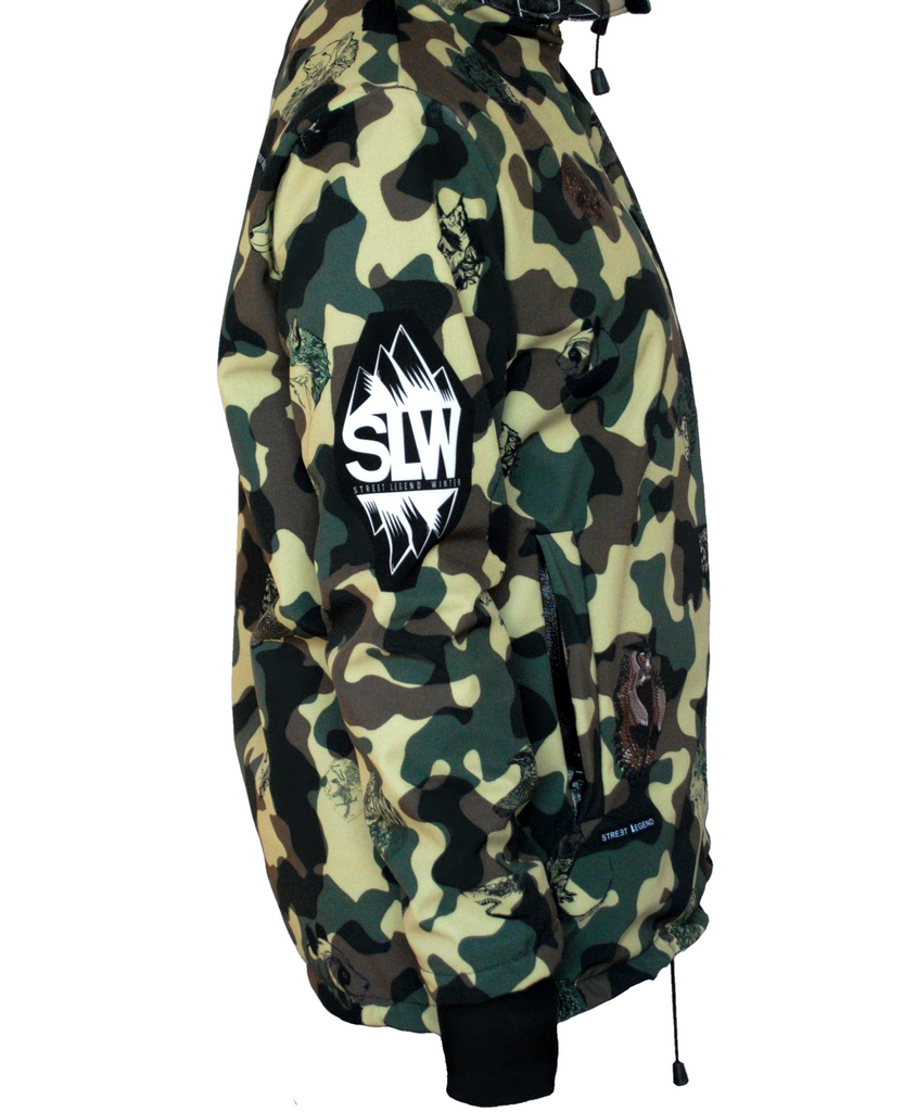 Kurtka- snowboardowa- narciarska- Snow- Legend- Street- Legend- Camo- Animals- softshell- wodoodporna