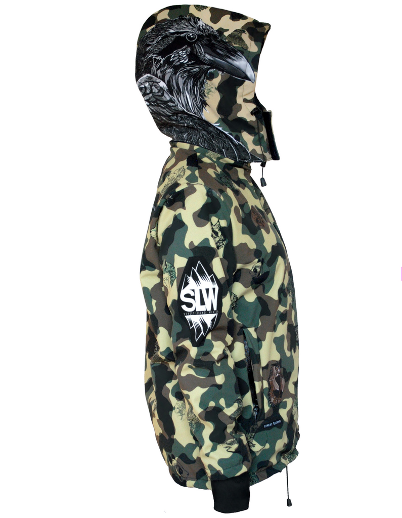 Kurtka snowboardowa, kurtka narciarska Street Legend Camo Animals Raven.png